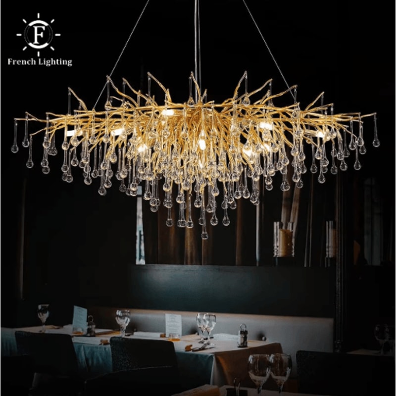 Nordic Gold K9 Crystal Chandelier Modern Luxury LED Ceiling Light 21