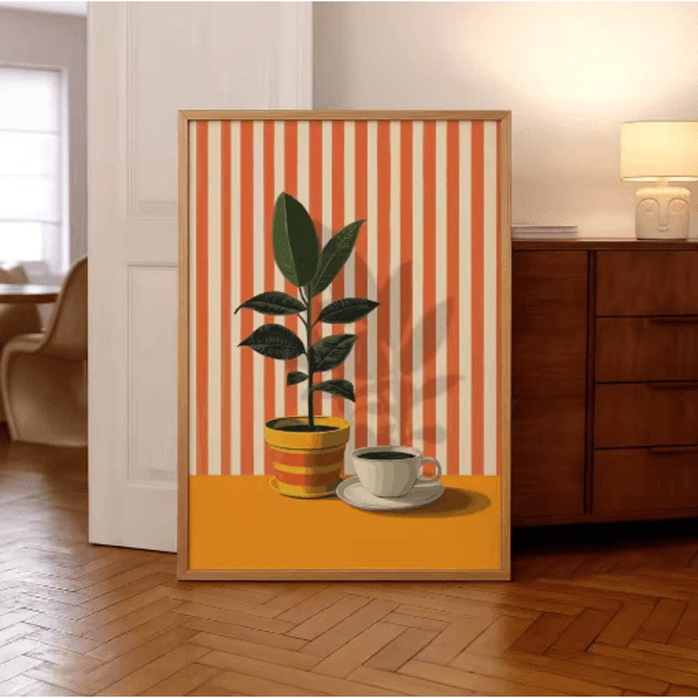 Retro Coffee Wall Art Poster Minimalist Kitchen Cafe Decor Print 1