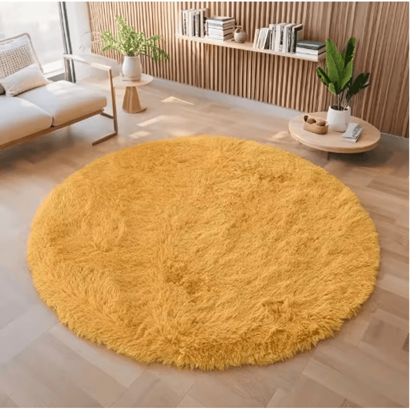 UltraSoft Round Plush Kids Rug Fluffy Nursery Playroom Floor Mat 0