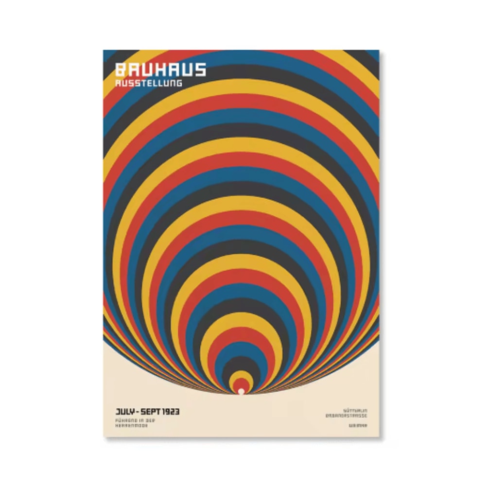 Abstract Bauhaus Orange Wall Art Modern Geometric Sunrise Bicycle Poster 10