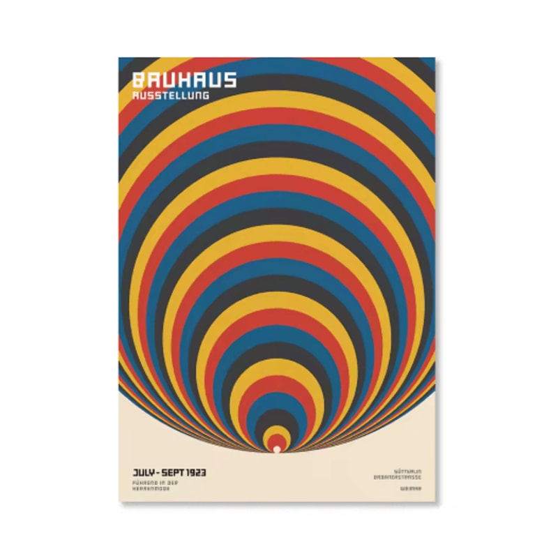 Abstract Bauhaus Orange Wall Art Modern Geometric Sunrise Bicycle Poster 10