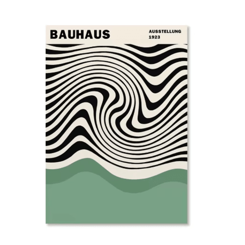 Abstract Bauhaus Orange Wall Art Modern Geometric Sunrise Bicycle Poster 14