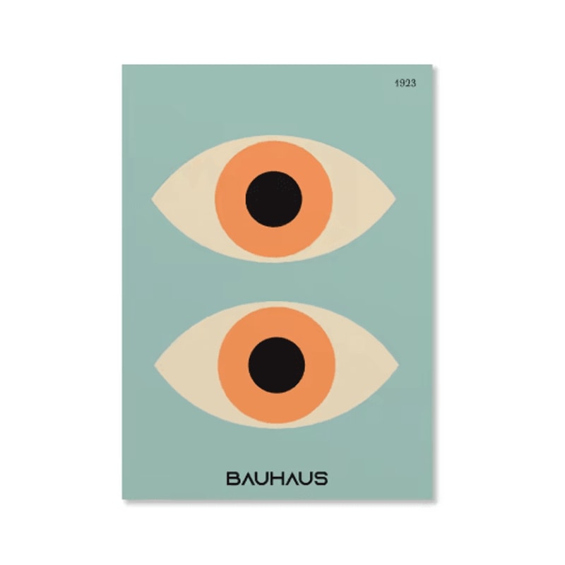 Abstract Bauhaus Orange Wall Art Modern Geometric Sunrise Bicycle Poster 16