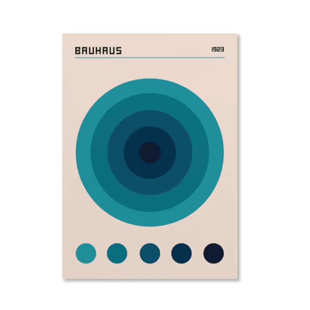 Abstract Bauhaus Orange Wall Art Modern Geometric Sunrise Bicycle Poster 17