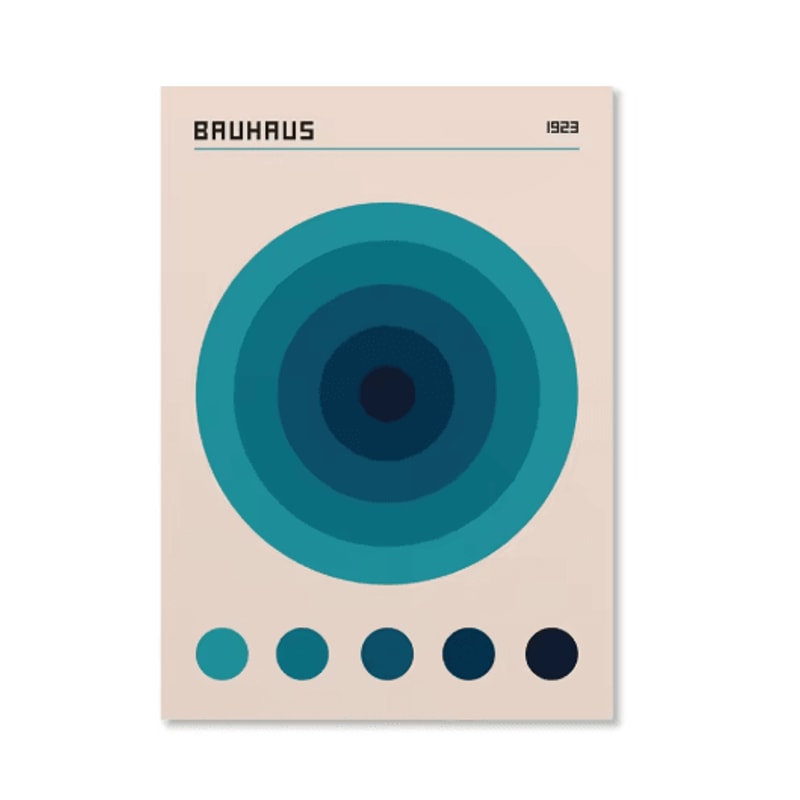 Abstract Bauhaus Orange Wall Art Modern Geometric Sunrise Bicycle Poster 17