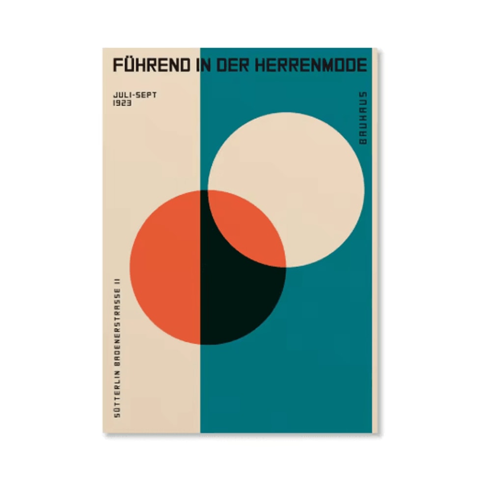 Abstract Bauhaus Orange Wall Art Modern Geometric Sunrise Bicycle Poster 18