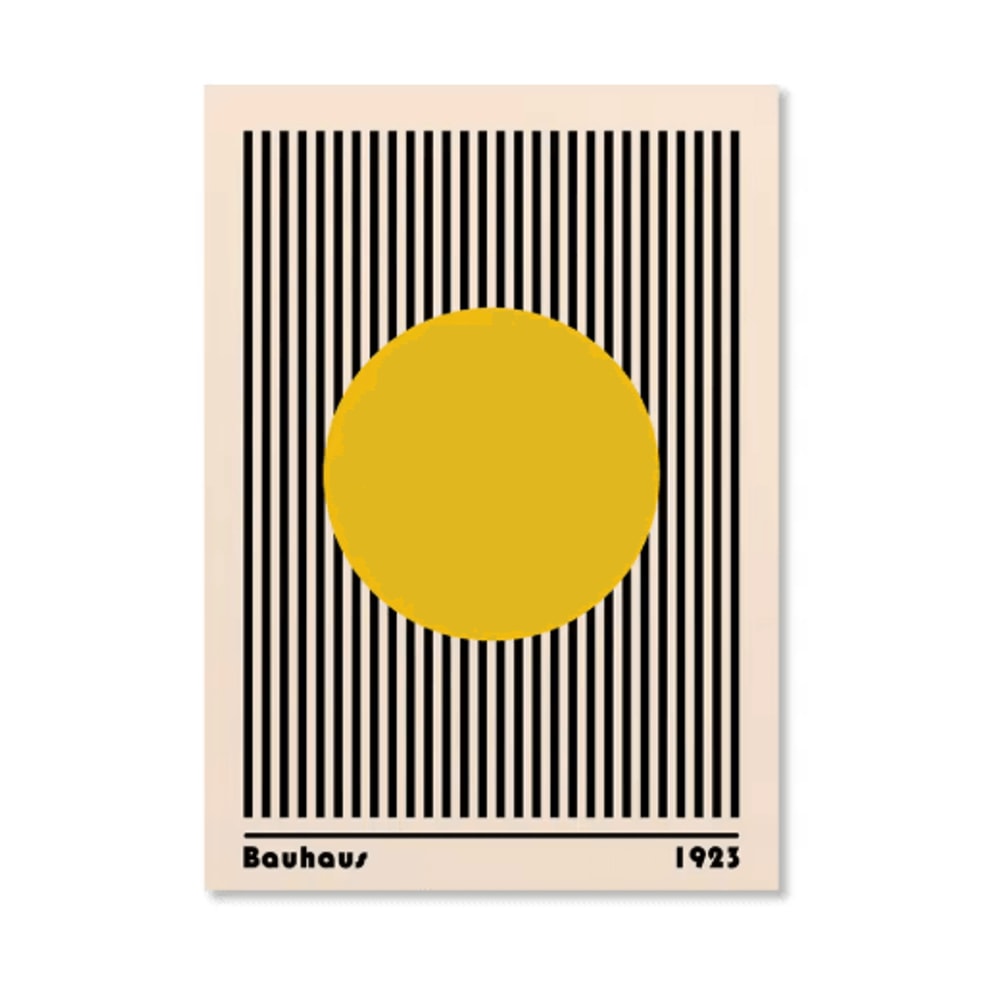 Abstract Bauhaus Orange Wall Art Modern Geometric Sunrise Bicycle Poster 19