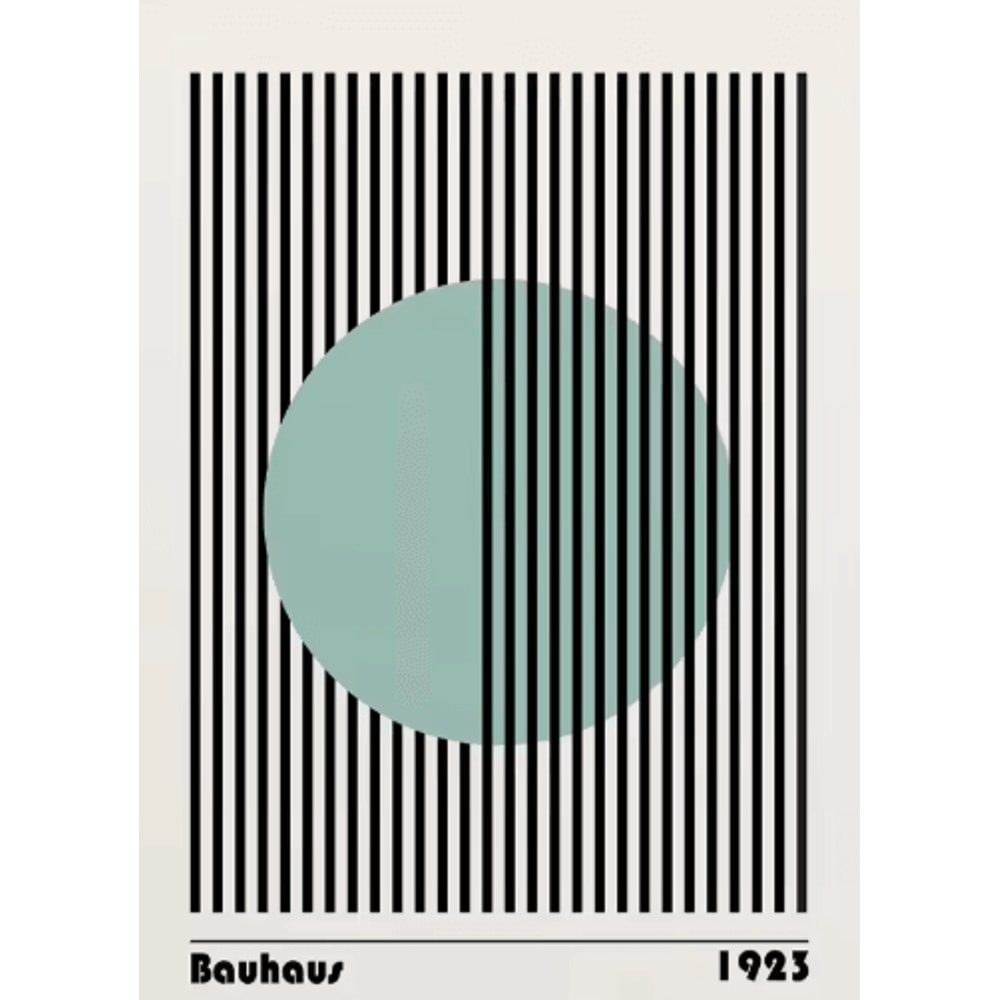 Abstract Bauhaus Orange Wall Art Modern Geometric Sunrise Bicycle Poster 2