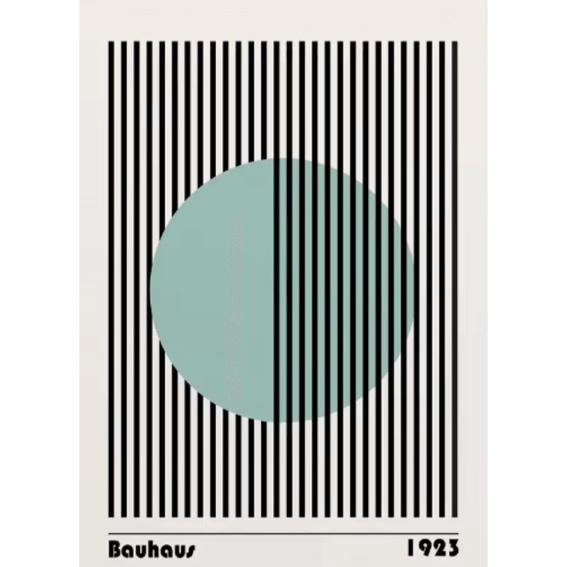 Abstract Bauhaus Orange Wall Art Modern Geometric Sunrise Bicycle Poster 2