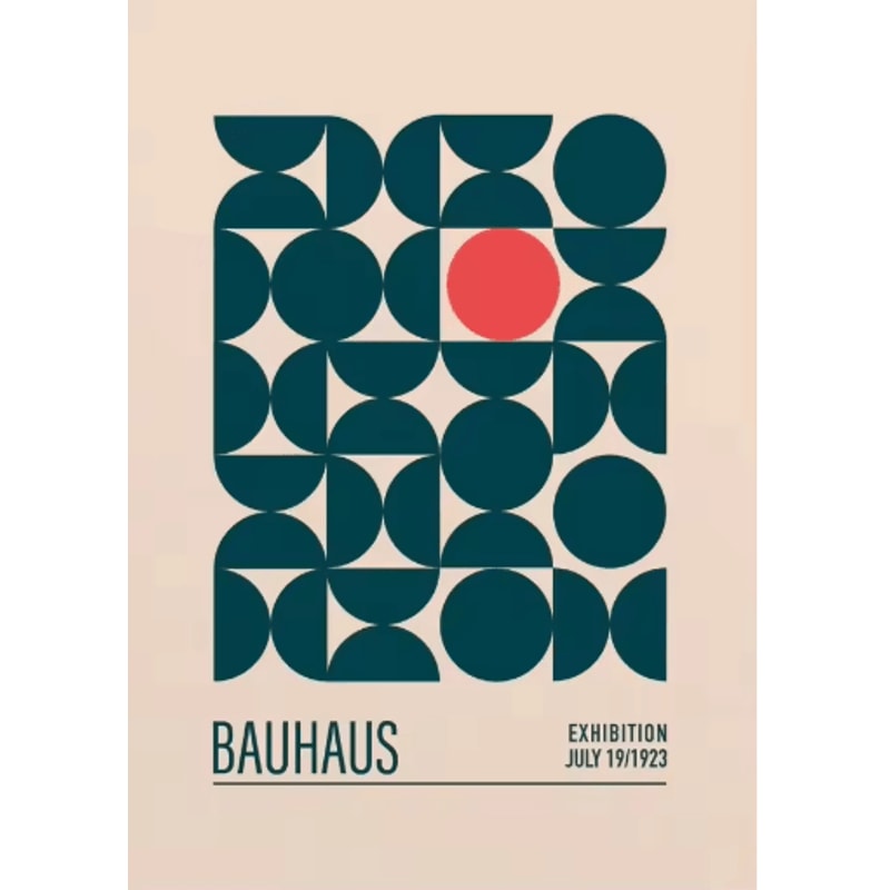 Abstract Bauhaus Orange Wall Art Modern Geometric Sunrise Bicycle Poster 3