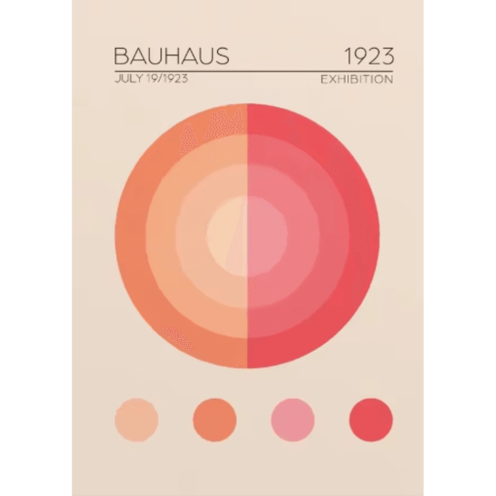 Abstract Bauhaus Orange Wall Art Modern Geometric Sunrise Bicycle Poster 7