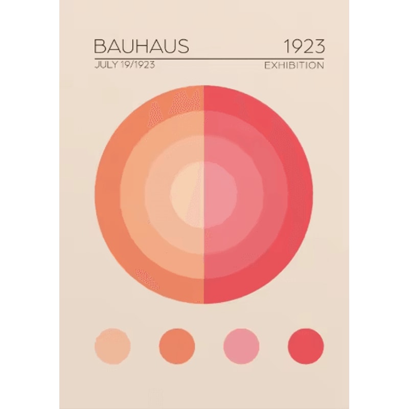 Abstract Bauhaus Orange Wall Art Modern Geometric Sunrise Bicycle Poster 7