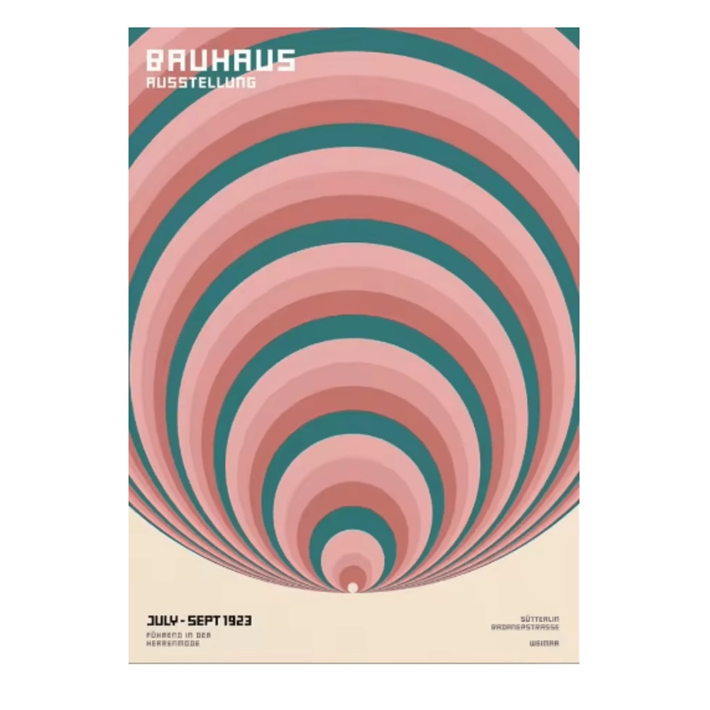 Abstract Bauhaus Orange Wall Art Modern Geometric Sunrise Bicycle Poster 8