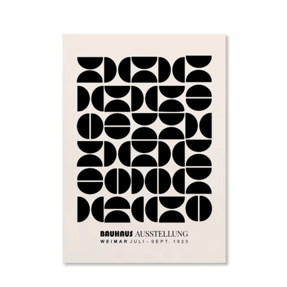 Abstract Bauhaus Orange Wall Art Modern Geometric Sunrise Bicycle Poster 23