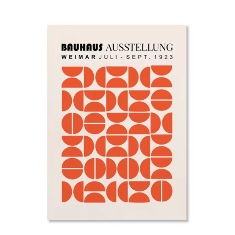 Abstract Bauhaus Orange Wall Art Modern Geometric Sunrise Bicycle Poster 26
