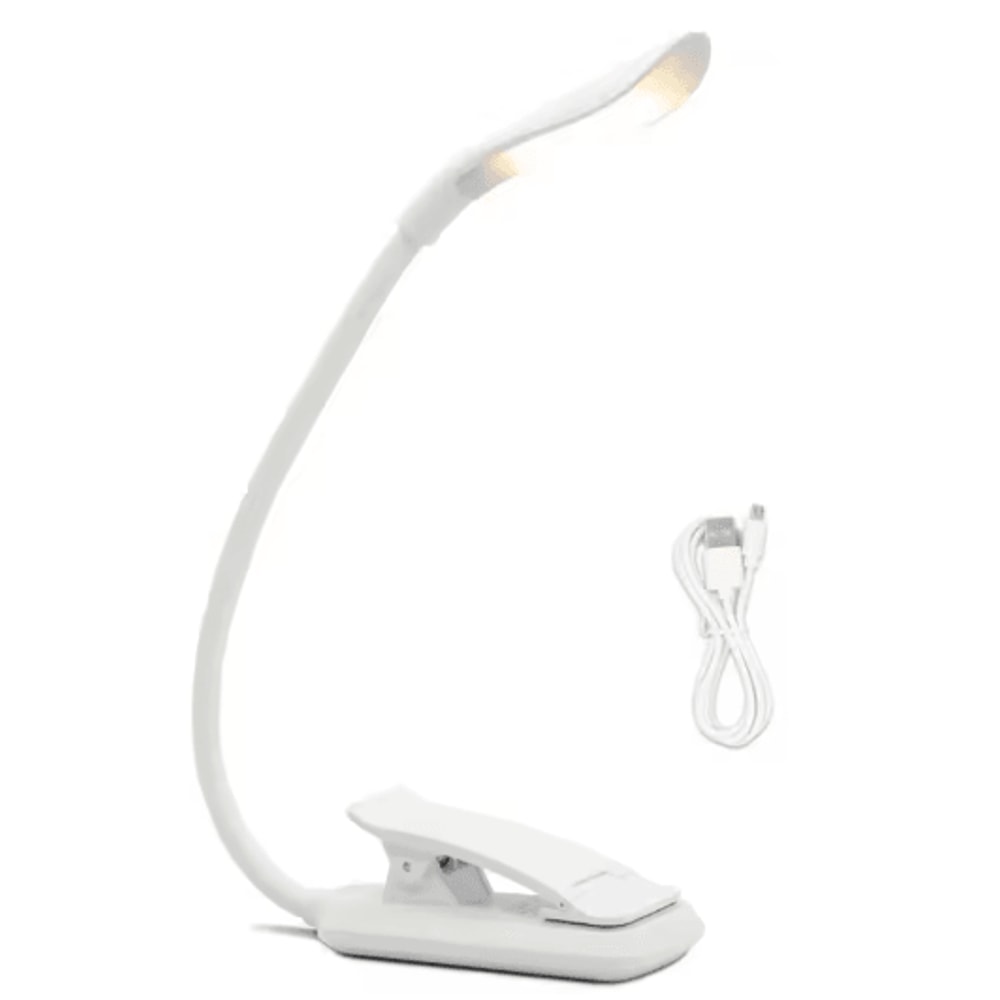 USB Rechargeable ClipOn Book Light Flexible LED Reading Lamp 1