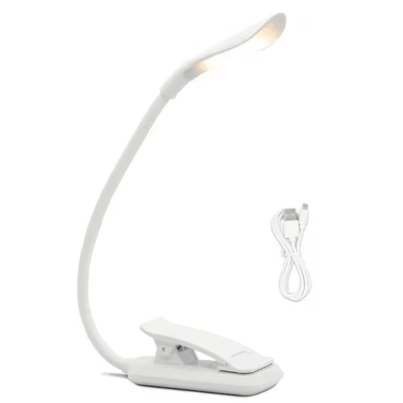 USB Rechargeable ClipOn Book Light Flexible LED Reading Lamp 1