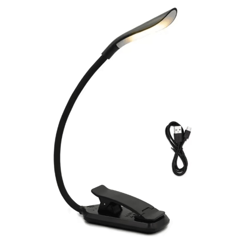 USB Rechargeable ClipOn Book Light Flexible LED Reading Lamp 2