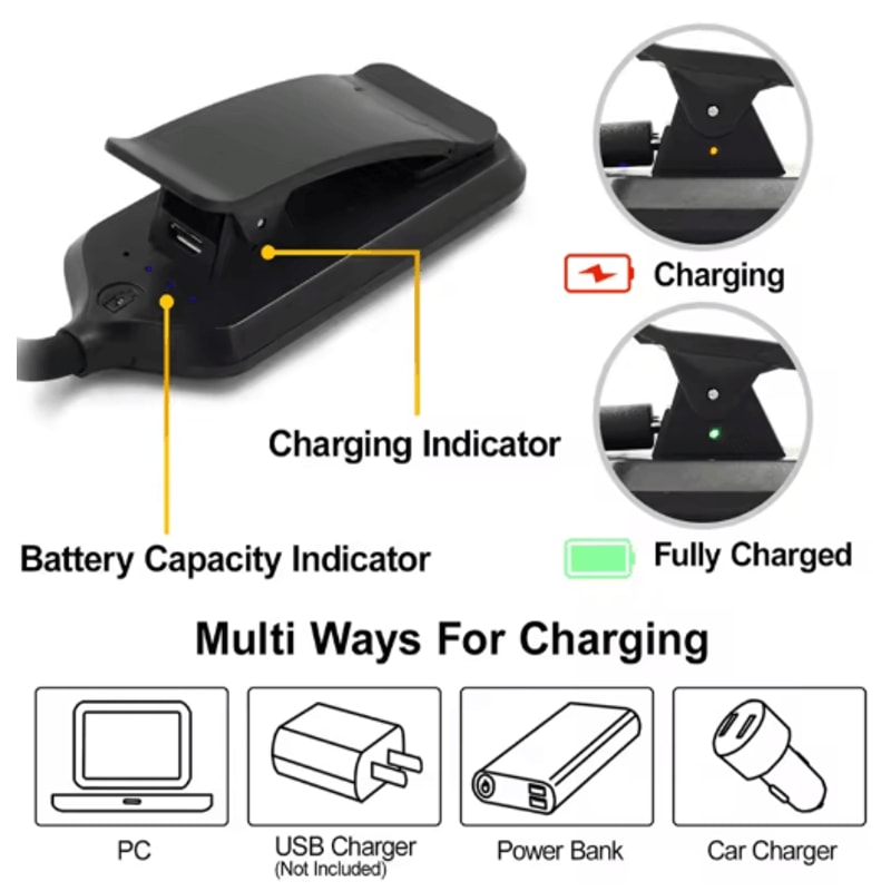 USB Rechargeable ClipOn Book Light Flexible LED Reading Lamp 6
