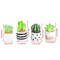Miniature Resin Plant Pot Set Dollhouse Flower Vase Decor 6