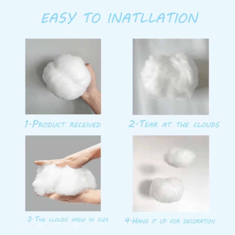 3D Artificial Cloud Ceiling Decor Set 9pcs Dreamy Hanging Cloud Props 3