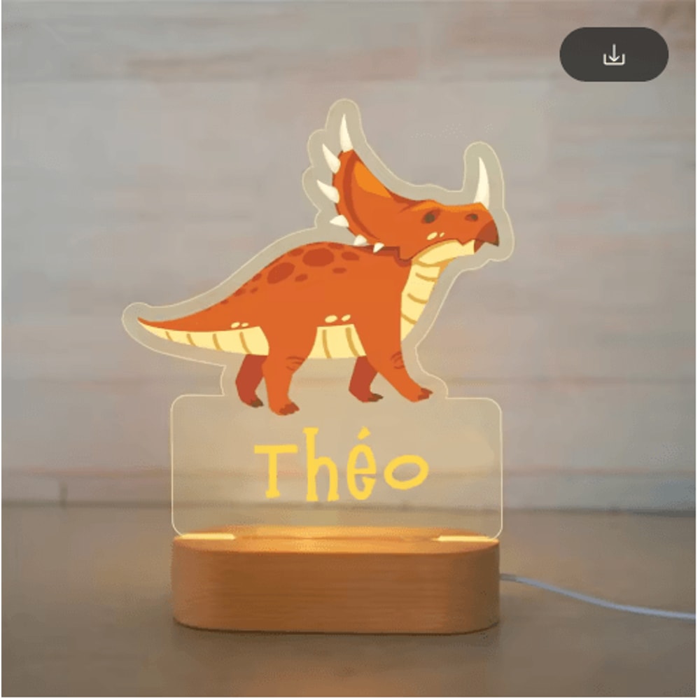 Personalized Animal Acrylic Night Light Custom Name LED Lamp For Kids 4