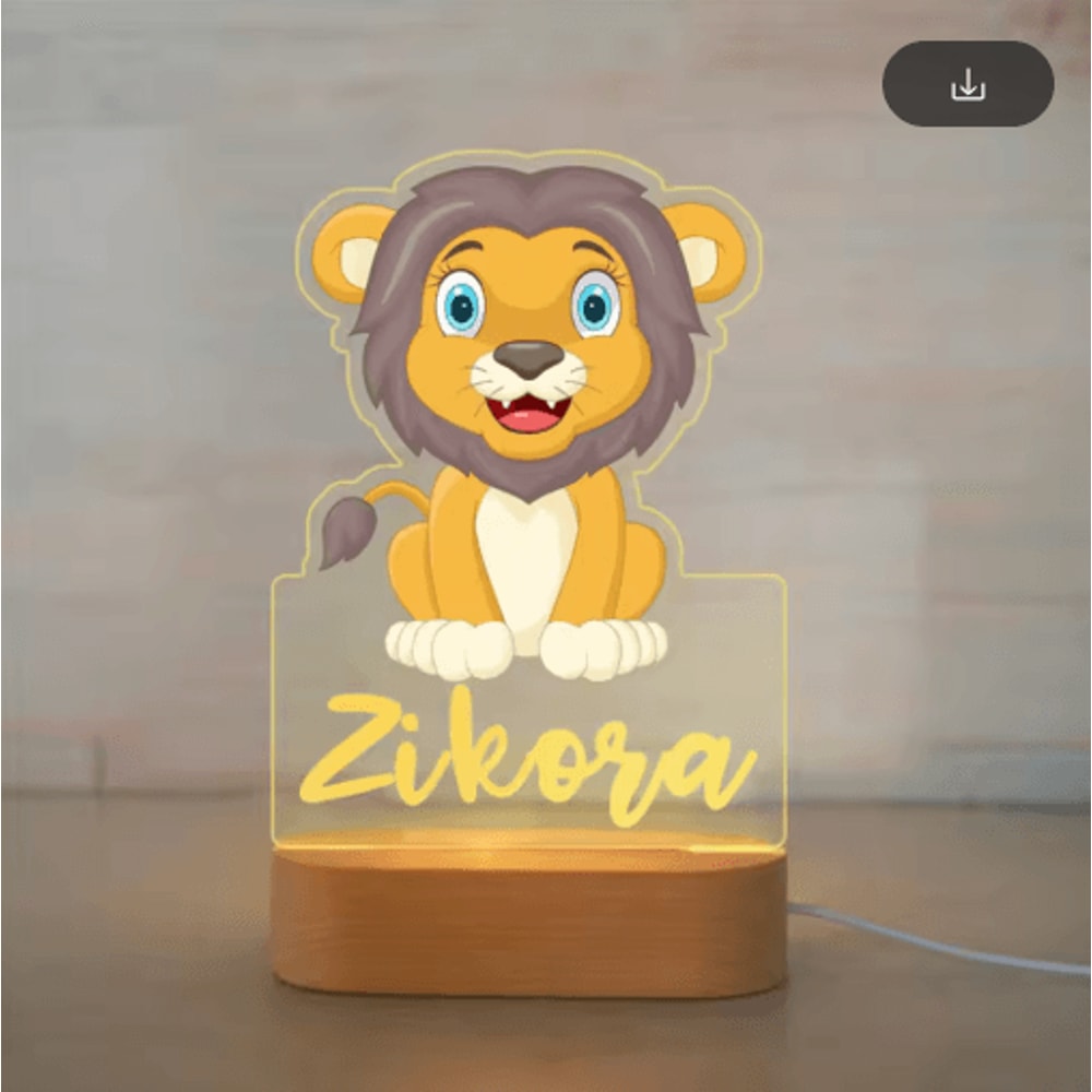 Personalized Animal Acrylic Night Light Custom Name LED Lamp For Kids 5