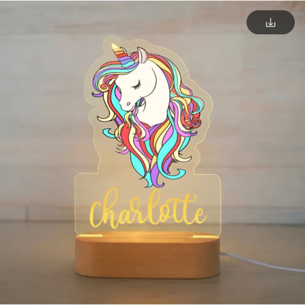 Personalized Animal Acrylic Night Light Custom Name LED Lamp For Kids 15