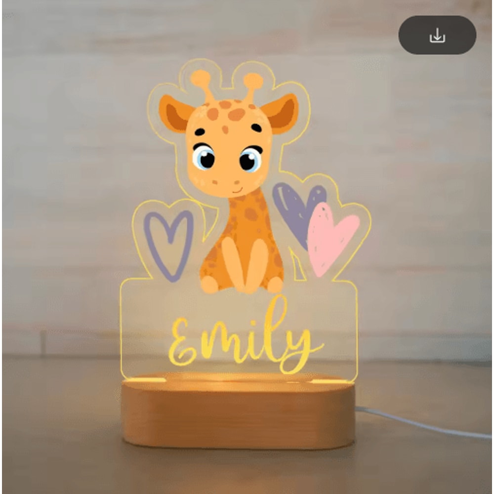 Personalized Animal Acrylic Night Light Custom Name LED Lamp For Kids 18