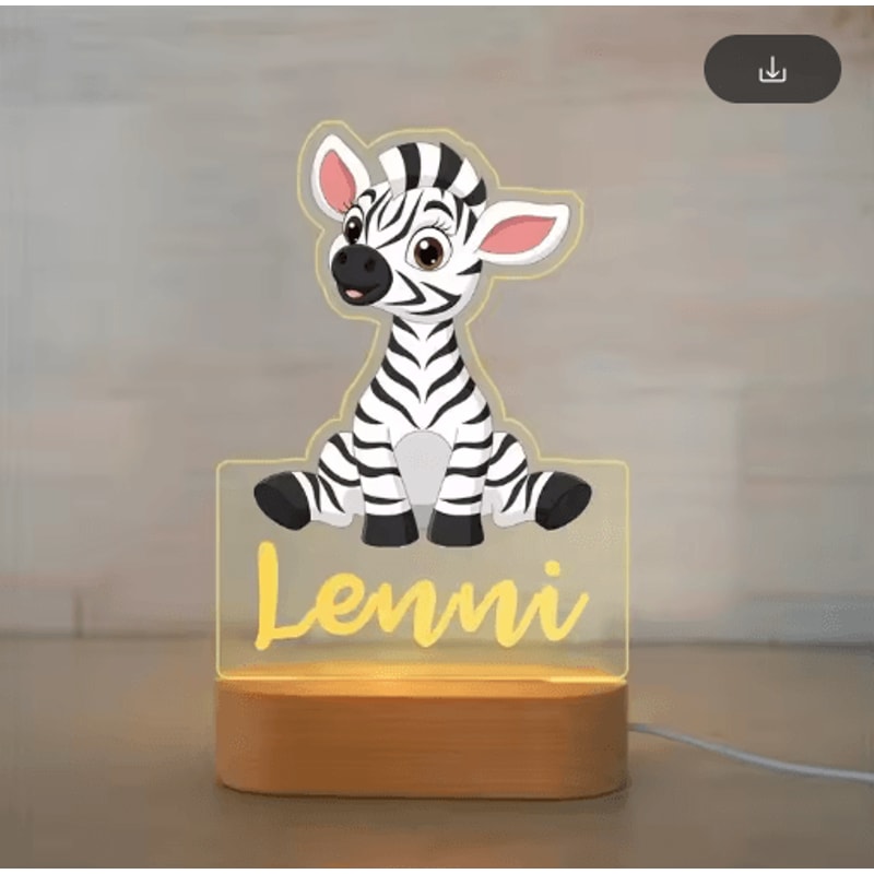 Personalized Animal Acrylic Night Light Custom Name LED Lamp For Kids 24