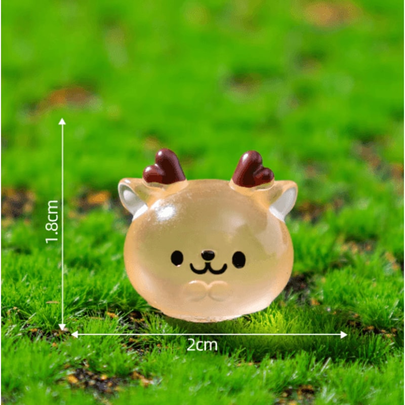 Glow In The Dark Mini Resin Animal Figurines Fairy Garden Accessories Set 2