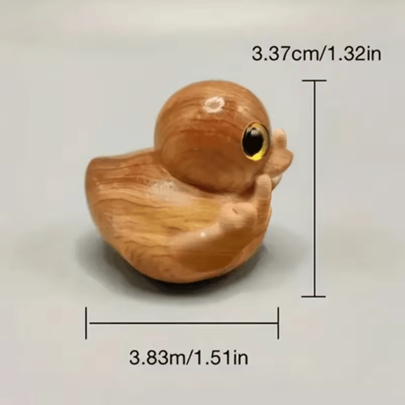 Funny Middle Finger Wooden Duck Figurine Novelty Desk Home Decor 3
