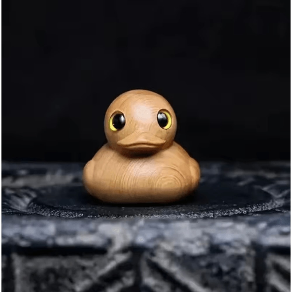 Funny Middle Finger Wooden Duck Figurine Novelty Desk Home Decor 5