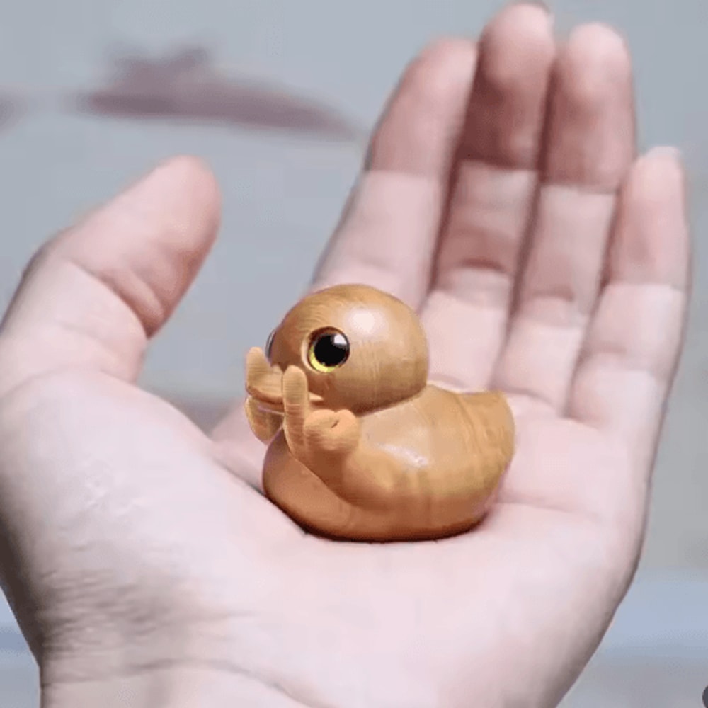Funny Middle Finger Wooden Duck Figurine Novelty Desk Home Decor 6