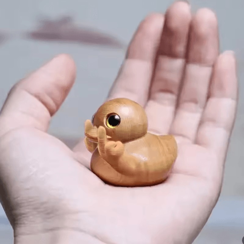 Funny Middle Finger Wooden Duck Figurine Novelty Desk Home Decor 6