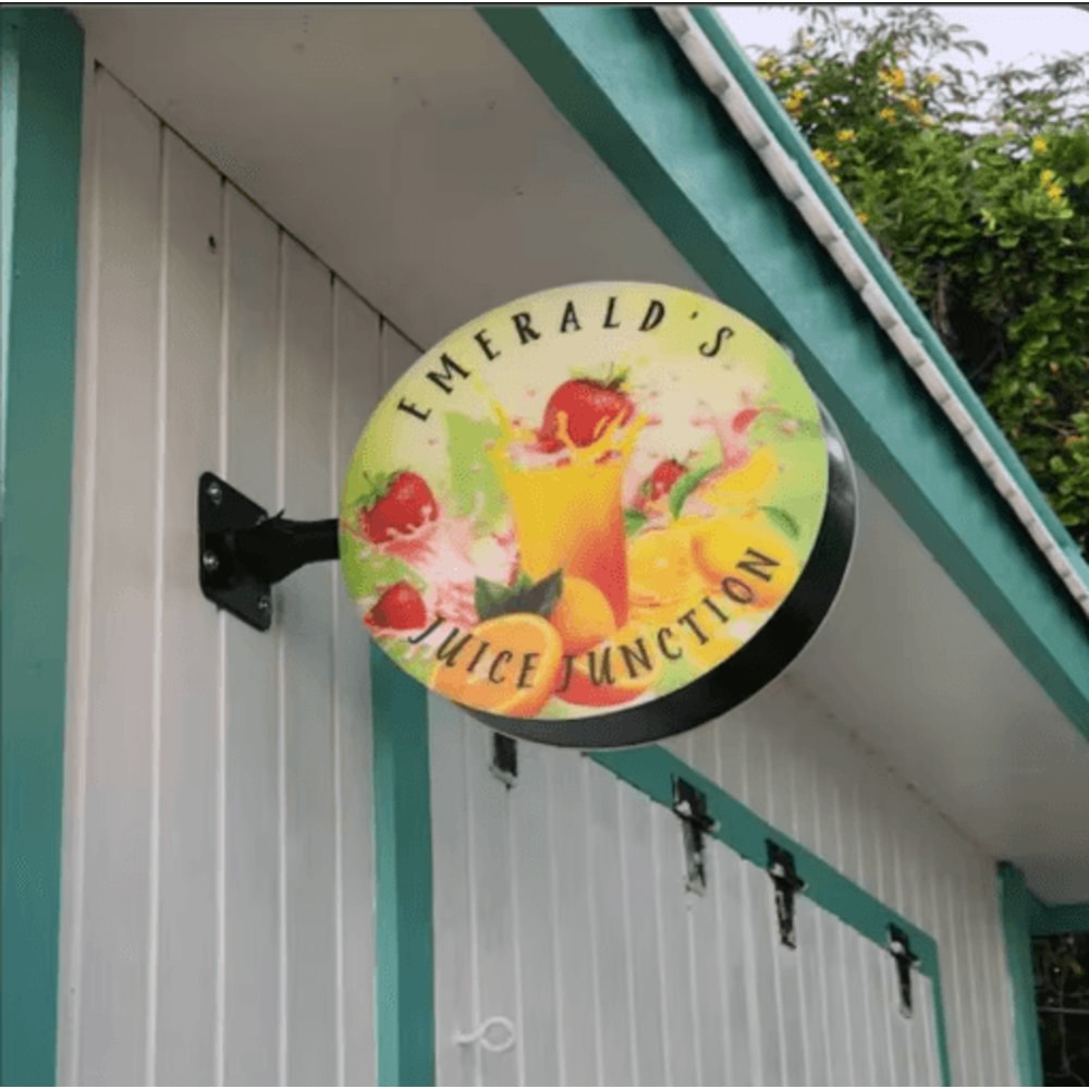 Custom LED Round Lightbox Sign Double Sided Aluminum Projecting Business Sign 5