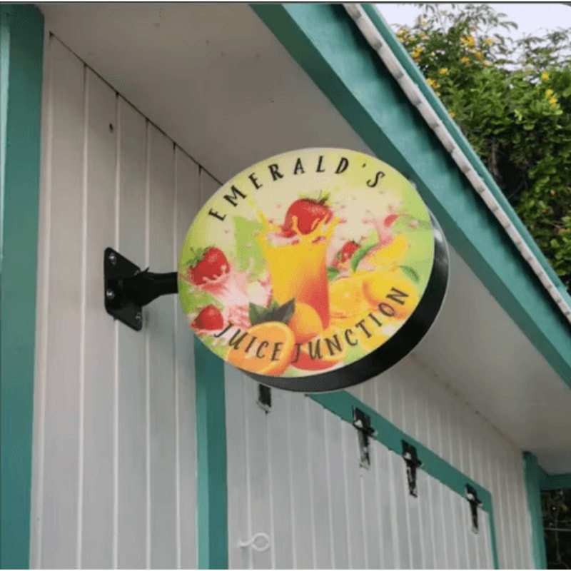 Custom LED Round Lightbox Sign Double Sided Aluminum Projecting Business Sign 5