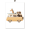 Safari Animal Nursery Wall Art Elephant Giraffe Nordic Kids Canvas Print 4