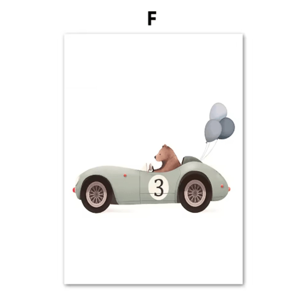 Safari Animal Nursery Wall Art Elephant Giraffe Nordic Kids Canvas Print 8