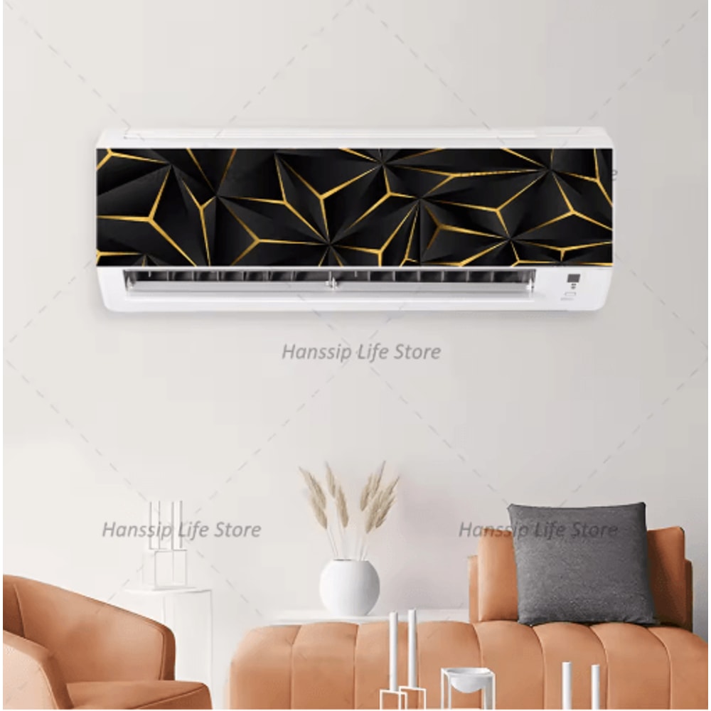 3D Geometric Air Conditioner Panel Sticker Abstract Illusion Wall Decal 10