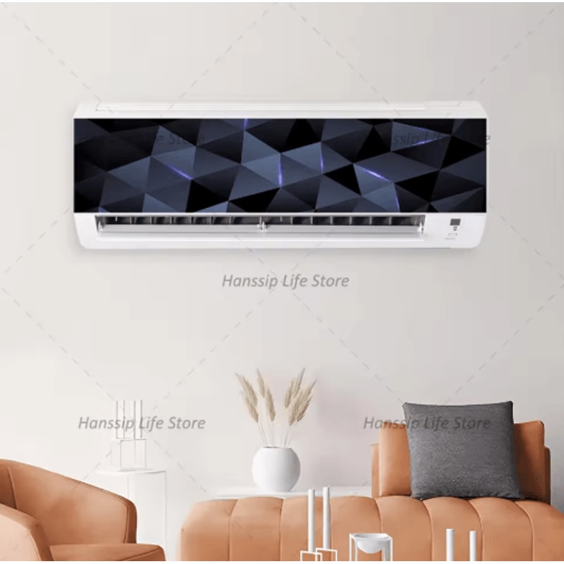 3D Geometric Air Conditioner Panel Sticker Abstract Illusion Wall Decal 9