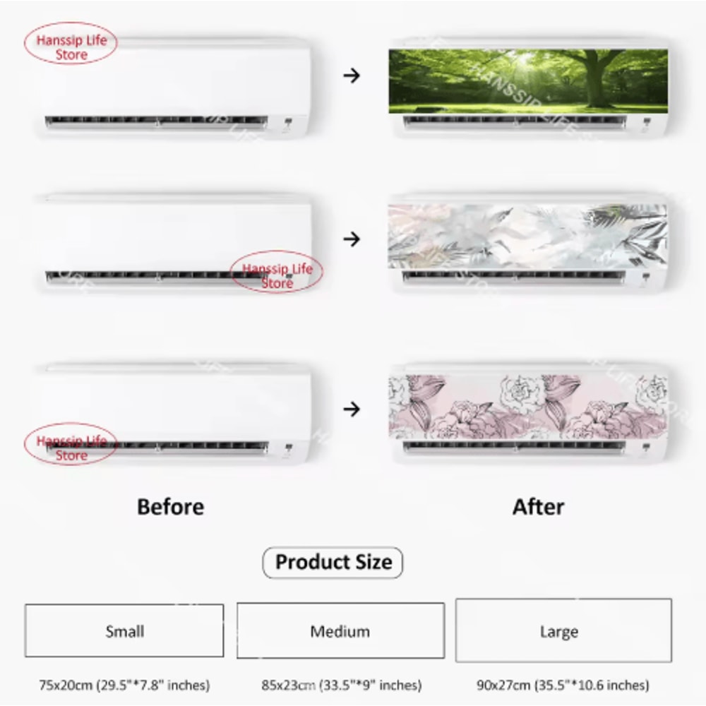 3D Geometric Air Conditioner Panel Sticker Abstract Illusion Wall Decal 12