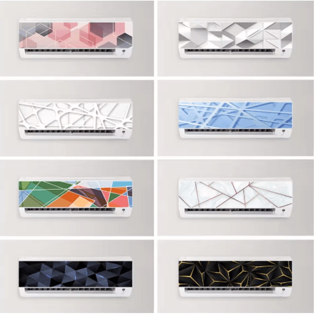 3D Geometric Air Conditioner Panel Sticker Abstract Illusion Wall Decal 0