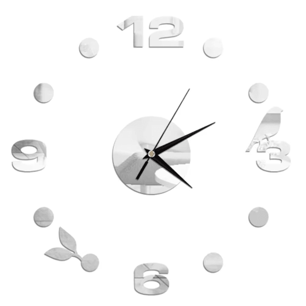 DIY Frameless Mirror Wall Clock Sticker Modern Quartz Wall Decor 3