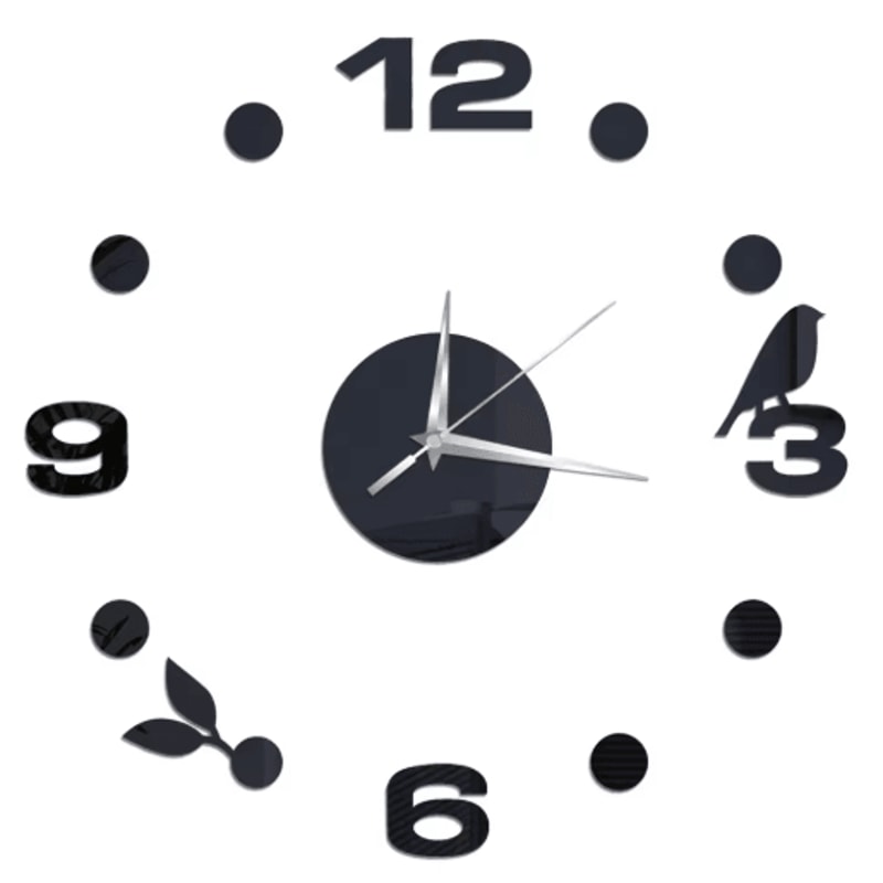 DIY Frameless Mirror Wall Clock Sticker Modern Quartz Wall Decor 4