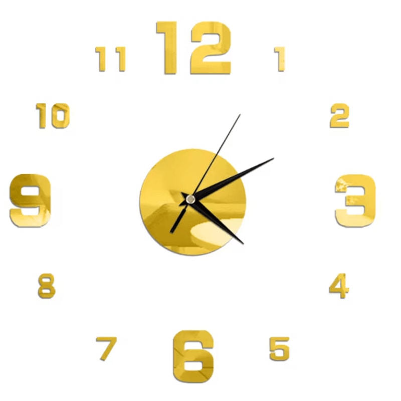 DIY Frameless Mirror Wall Clock Sticker Modern Quartz Wall Decor 5