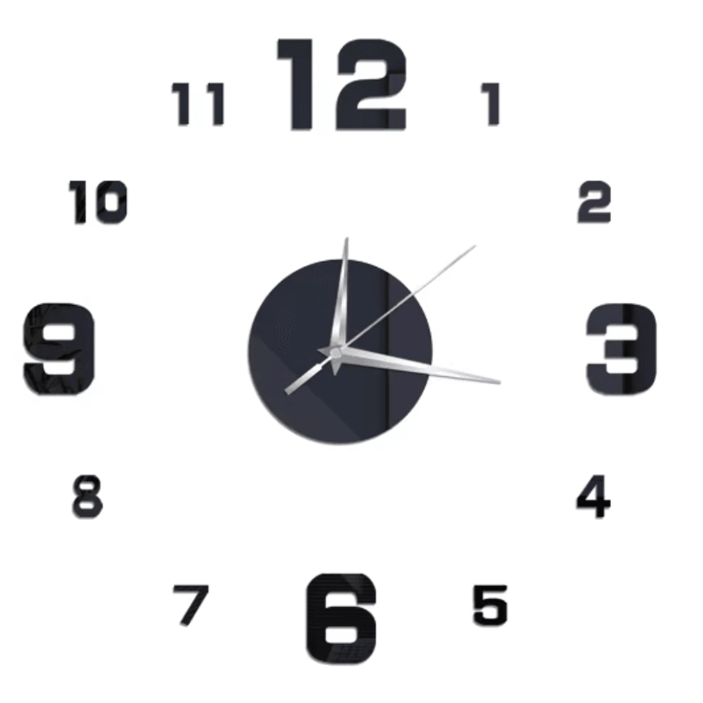 DIY Frameless Mirror Wall Clock Sticker Modern Quartz Wall Decor 7