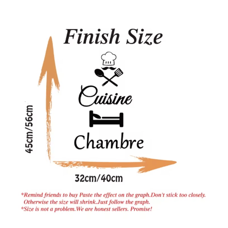 French Cuisine Door Wall Sticker Chef Kitchen Vinyl Decor Decal 4