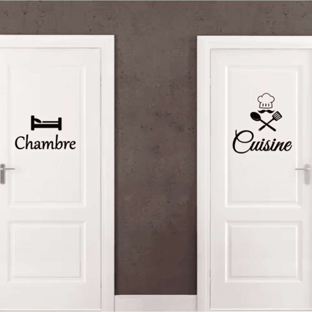 French Cuisine Door Wall Sticker Chef Kitchen Vinyl Decor Decal 0