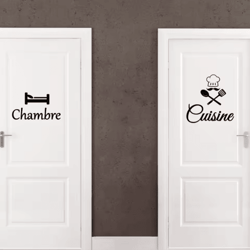 french cuisine door & wall sticker chef kitchen vinyl decor decal